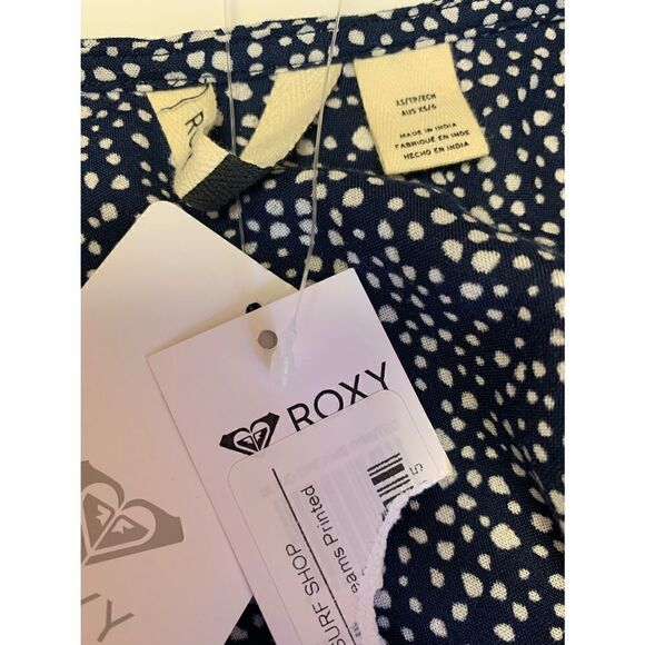 Roxy NWT Navy White Polka Dot Mini Dress Size XS - Picture 7 of 8